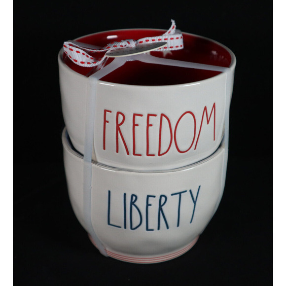 Rae Dunn FREEDOM & LIBERTY Ice Cream Bowls - Picture 2 of 4